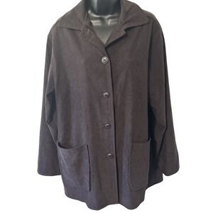 Compagnie Internationale Express Women's Brown Suede-like Pocket Coat Size 7/8